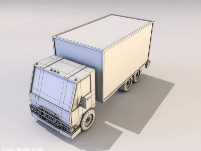 Cartoon City Truck Low-poly 3D model
