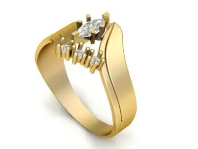 LUXURY ENGAGEMENT DIMOND RING 3D PRINTABLE MODEL 3D print model
