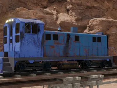 Diesel locomotive 3D model Low-poly 3D model