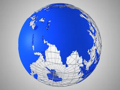 World Blue Globe News Wire 3D model
