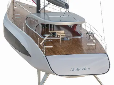 Luxury sailing yacht 50 m Alphaville 3D model