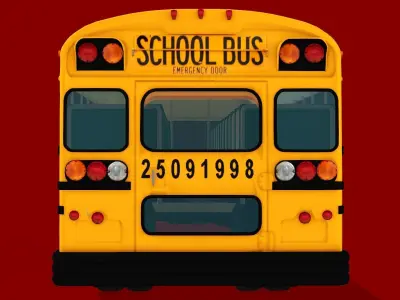 SCHOOL BUS Low-poly 3D model