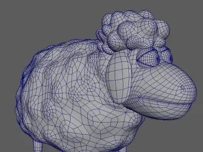 Cartoon 3D Sheep Character Model  Low-poly 3D model