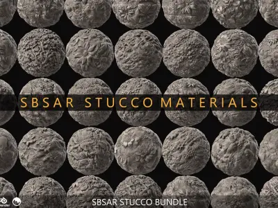 100 SBSAR Stucco flower Materials Texture