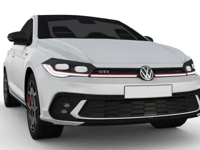 Volkswagen Polo GTI 2023 Low-poly 3D model