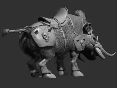 Armored Wild Boar 3D model