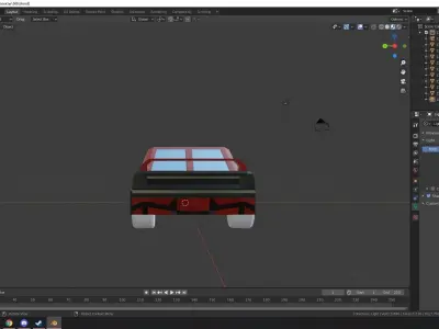 red muscle car low poly Low-poly 3D model
