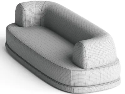 sofa soft yellow 3D model