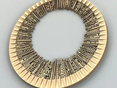 Carved decor central 040 Urban City 3D model