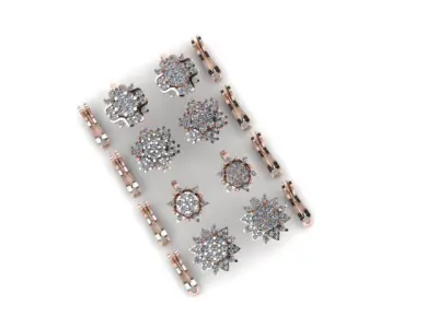 Stylish Earring for diamonds 3D print model