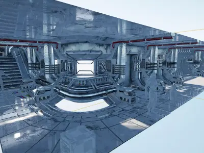 Scifi Corridor Orbit - Unreal Engine Project Low-poly 3D model