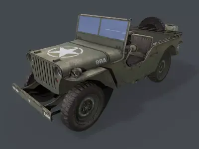 Willys MB Low-poly 3D model