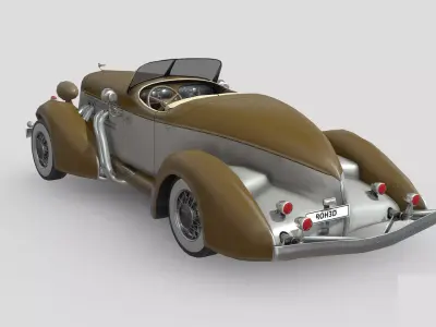 Low Poly Car - Auburn Speedster 851 Low-poly 3D model
