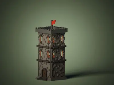 WatchTower lego tower Low-poly 3D model