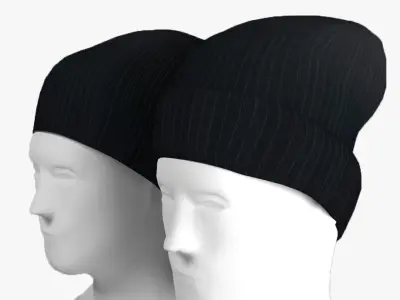 Two caps Low-poly 3D model