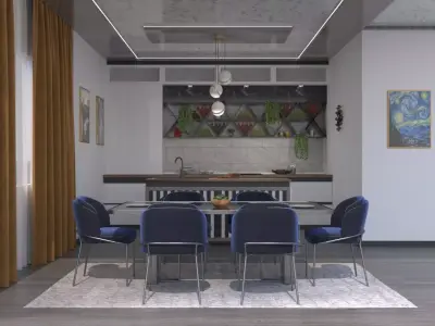 DREAM KITCHEN SCENE Free low-poly 3D model