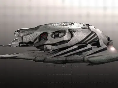 Sci-fi spaceship Free low-poly 3D model
