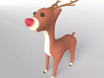 Deer v1 001 Low-poly 3D model