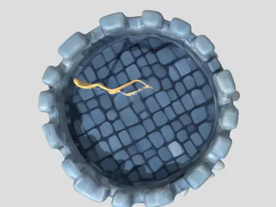 Stone Tower 3D Model PBR Textured Game Ready 3D model