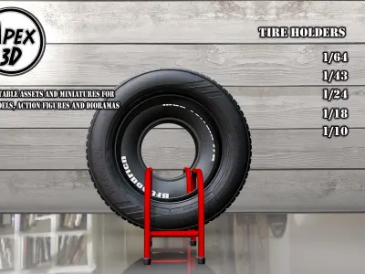 Tire Holders 3d printable in various scales 3D print model