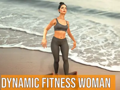 Dynamic Fitness Woman model pack Low-poly 3D model