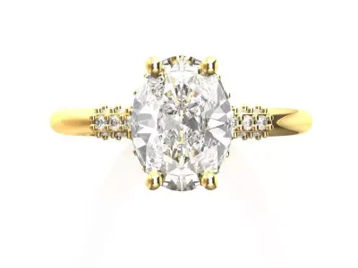 Solitaire Engagement Ring 3D print model