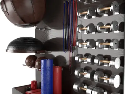 Home gym Equipment Light set 40 Low-poly 3D model