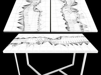 Epoxy resin table 3D model