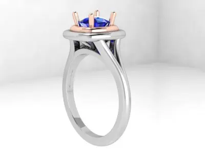 Cushion Solitaire Ring 4181 3D print model