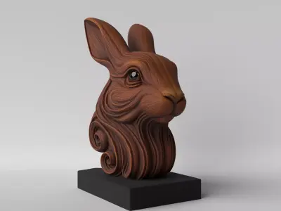 Minimalist Rabbit  Decoration 3D print model