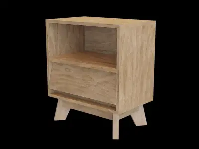 Cabinet wooden 01 Low-poly 3D model