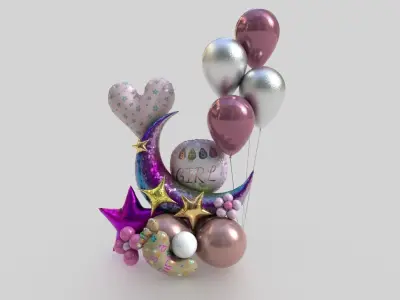  BABY GIRL BALLOON Low-poly 3D model