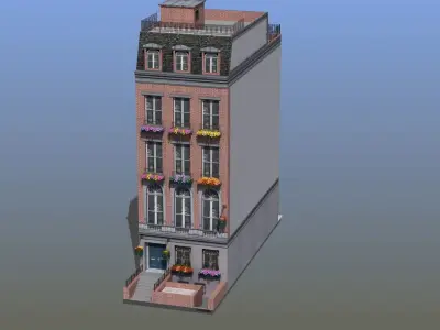 Luxury Town House Low-poly 3D model