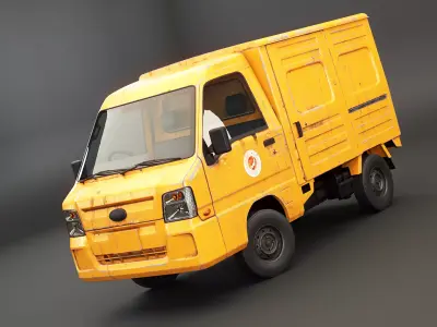 Kei Truck Panel Van Low-poly 3D model