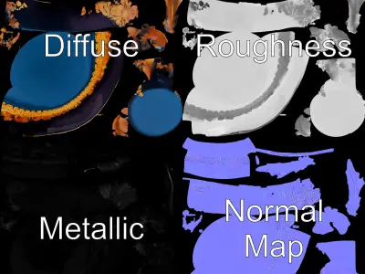 Elegant Feathered Top Hat Model Pack Low-poly 3D model