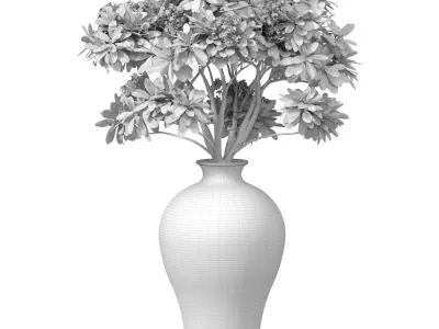 Decorative plant in a vase pot flowerpot Indoor flower 3D model