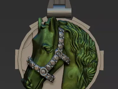 horse with ironwork-caballo 3D model