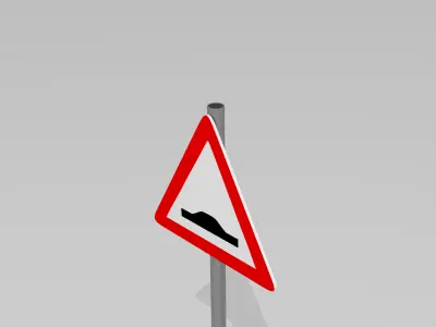 Speed bump sign 3D model