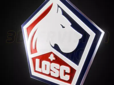 Lille Olympique logo - Cinematic - 3D print 3D model