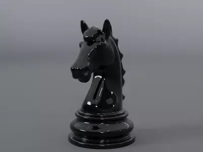 BLACK CHESS HORSE 3D model