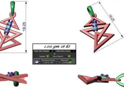Pendant Earrings combo - 316 3D print model