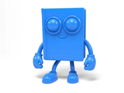 Book character cartoon 3D print model