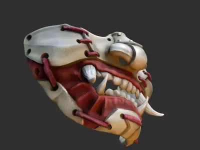 Oni Mask 7 Half Face Rev Version 3D print model