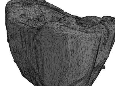 Organic Cement Planter Decorative Sculpture Low-poly 3D model