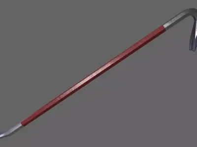 PBR Crowbar V1Red Low-poly 3D model