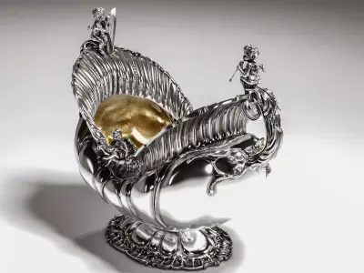 Classical Vase Bowl  with Cupid High-Poly 3d Print 3D print model