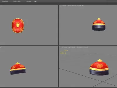 Cartoon chinese boy new year hat Low-poly 3D model