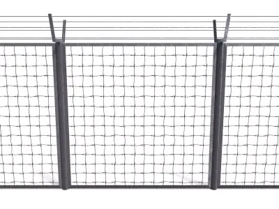 Low Poly Modular Fence 6 Low-poly 3D model