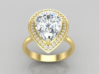 Ring M55 The luxury female ring with gems wedding 3D print model