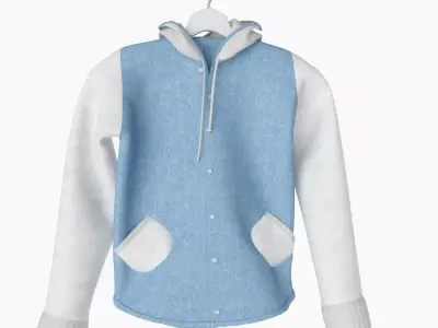 Sweatshirt jacket on hanger 3D model